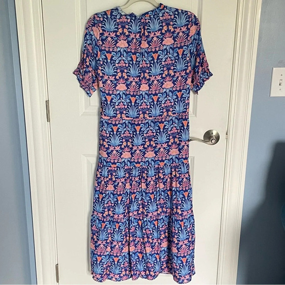 J. McLaughlin Blue and Pink Floral Midi Dress - Picture 8 of 16
